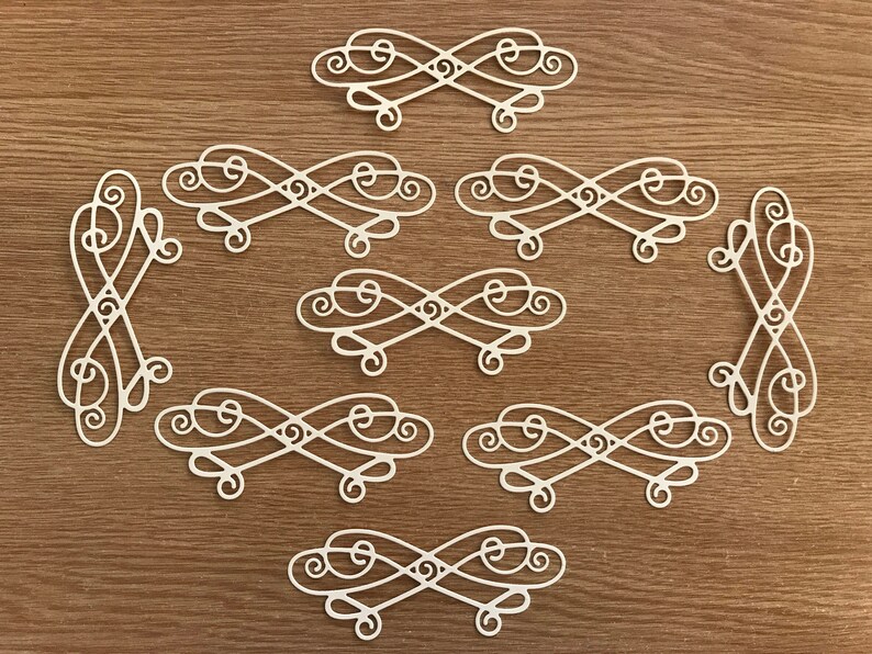 9 Fancy Florish Die Cuts Etsy