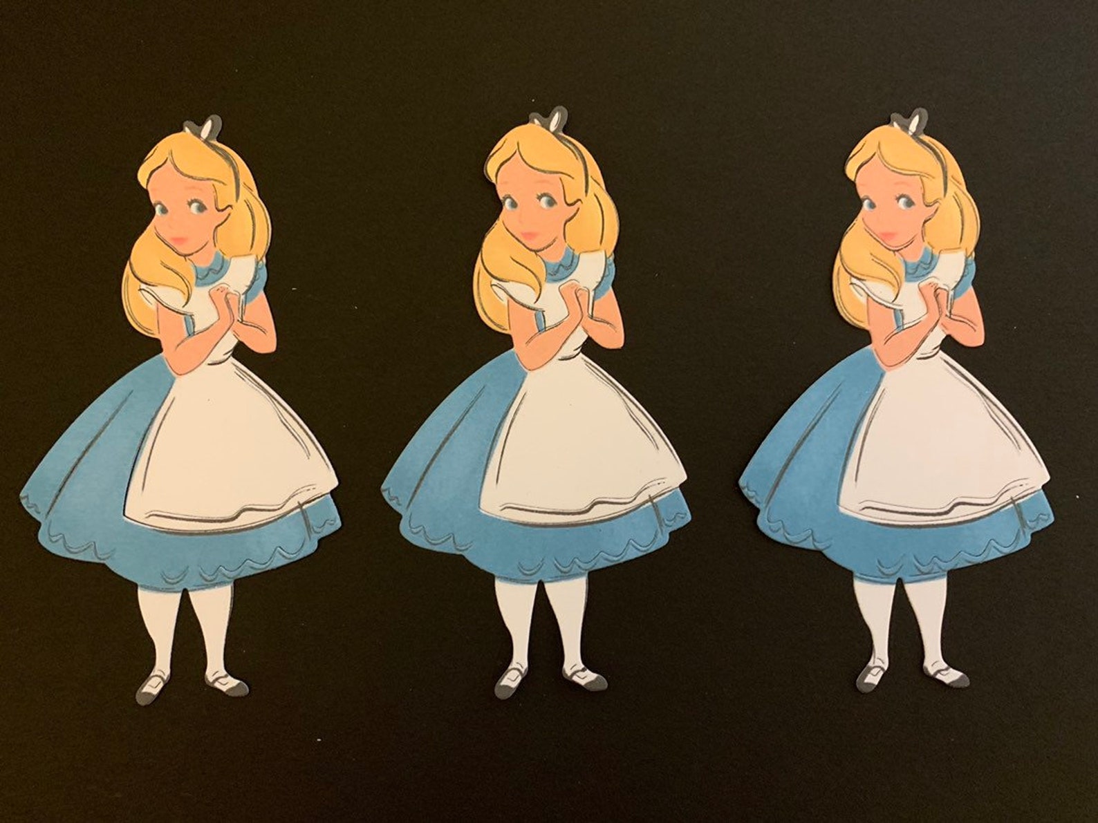 Alice in Wonderland Die Cuts X 3 Etsy UK