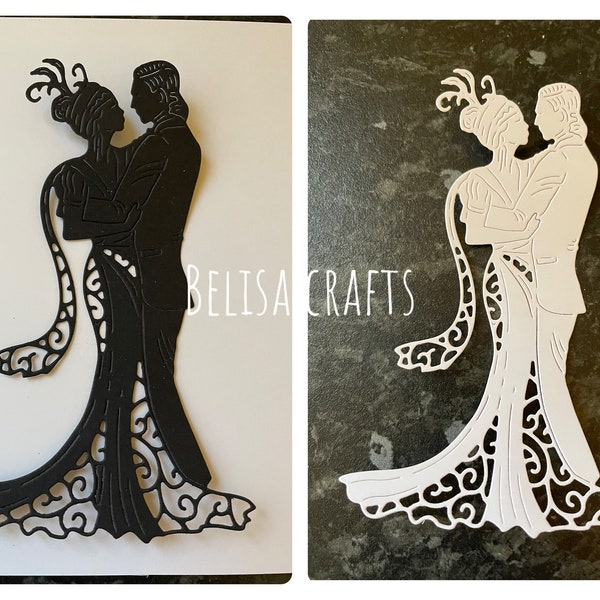 Art deco couple die cuts x 4