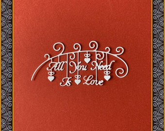 All you need is love die cuts x 5