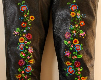 1960's, 70's, Hand painted, Psychedelic, Techicolor, Folk Art, Vintage, Leather, Go Go, Boots, Mod, Neon