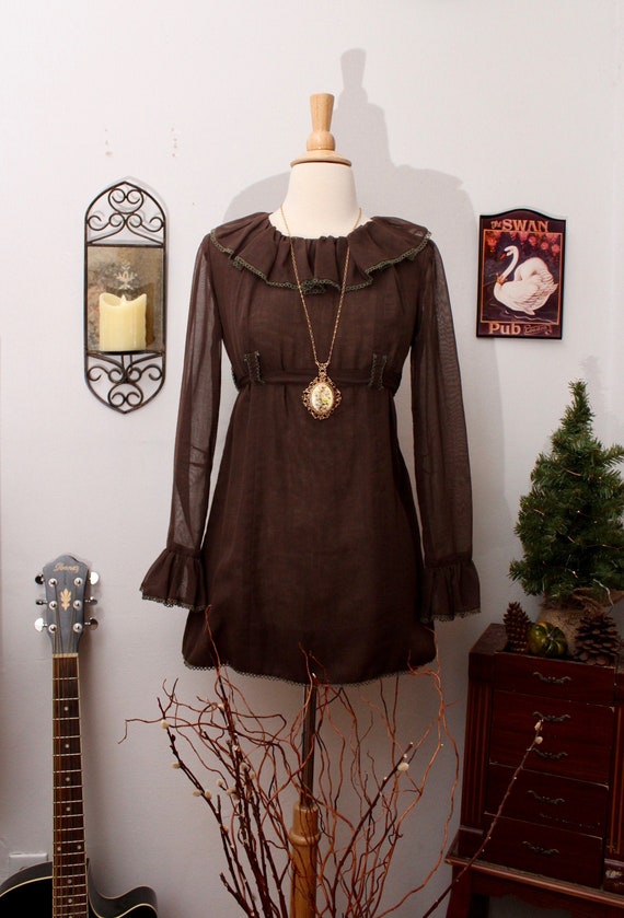Charming, 1960s, Quaint, Mod, Mini Dress, Ruffles,