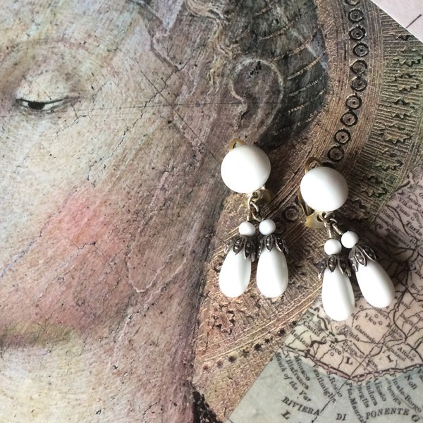 Boucles d'oreilles anciennes Art nouveau