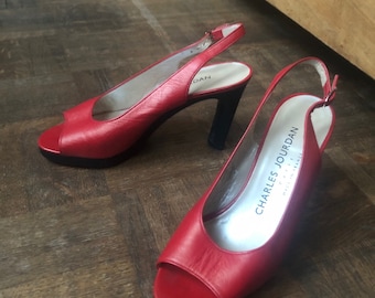 Rote Damen-Schuhe von Charles Jourdan mit Absatz