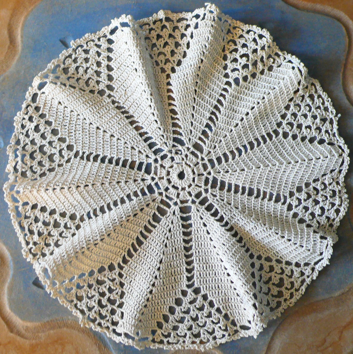 Napperon Vintage Crocheté Ancien 1960
