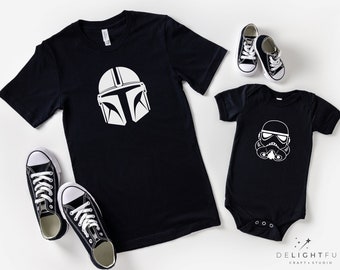 Mandalorian Tshirt, Matching Daddy and Me Star Wars, Fathers Day Tshirt, Matching t-shirt for dad & son, clone trooper, stormtrooper