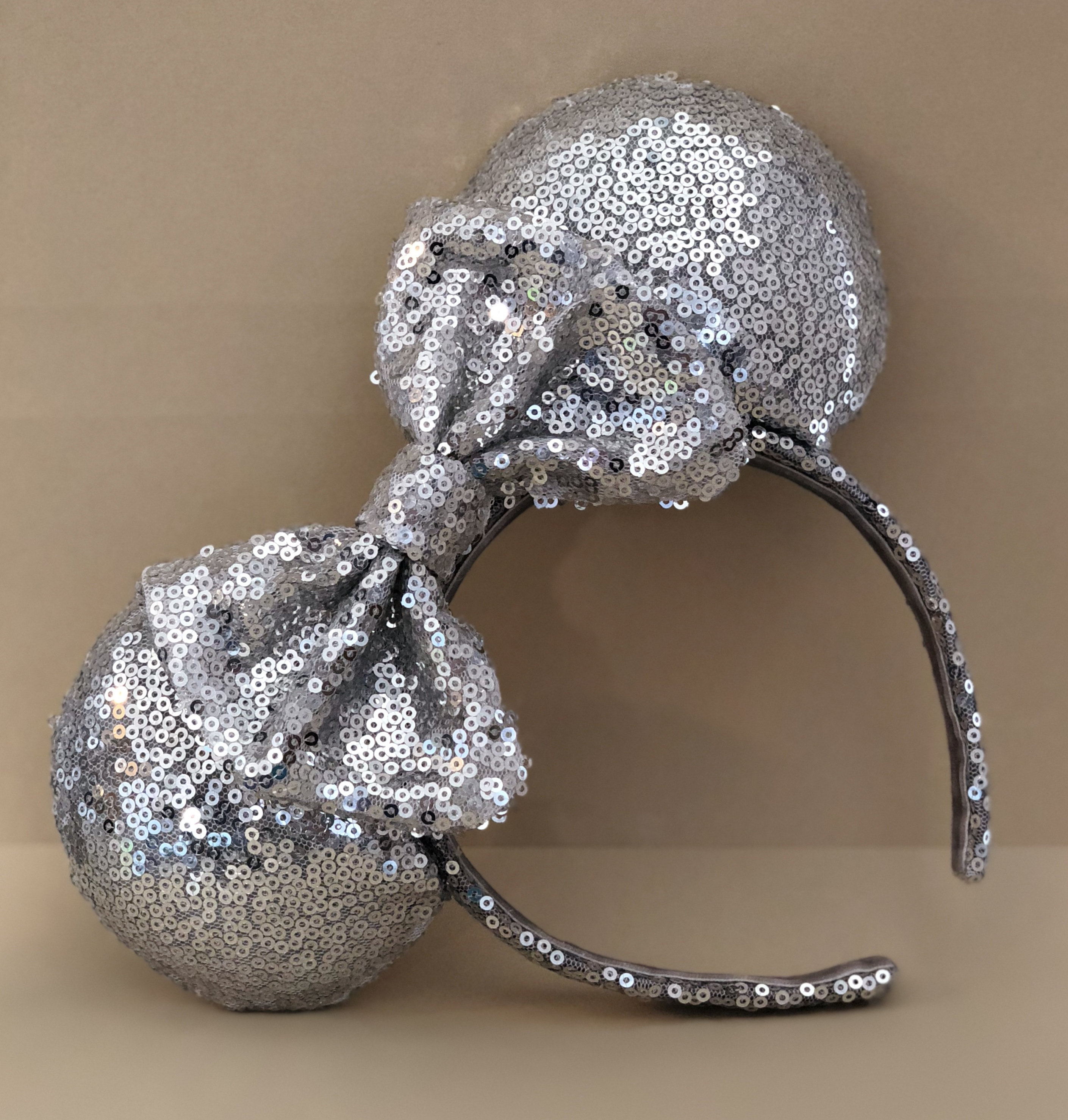Disney Silver Glitter Minnie Ear Headband with Rhinestone Bow ????? ?????? ????? & ??????????  main image 3