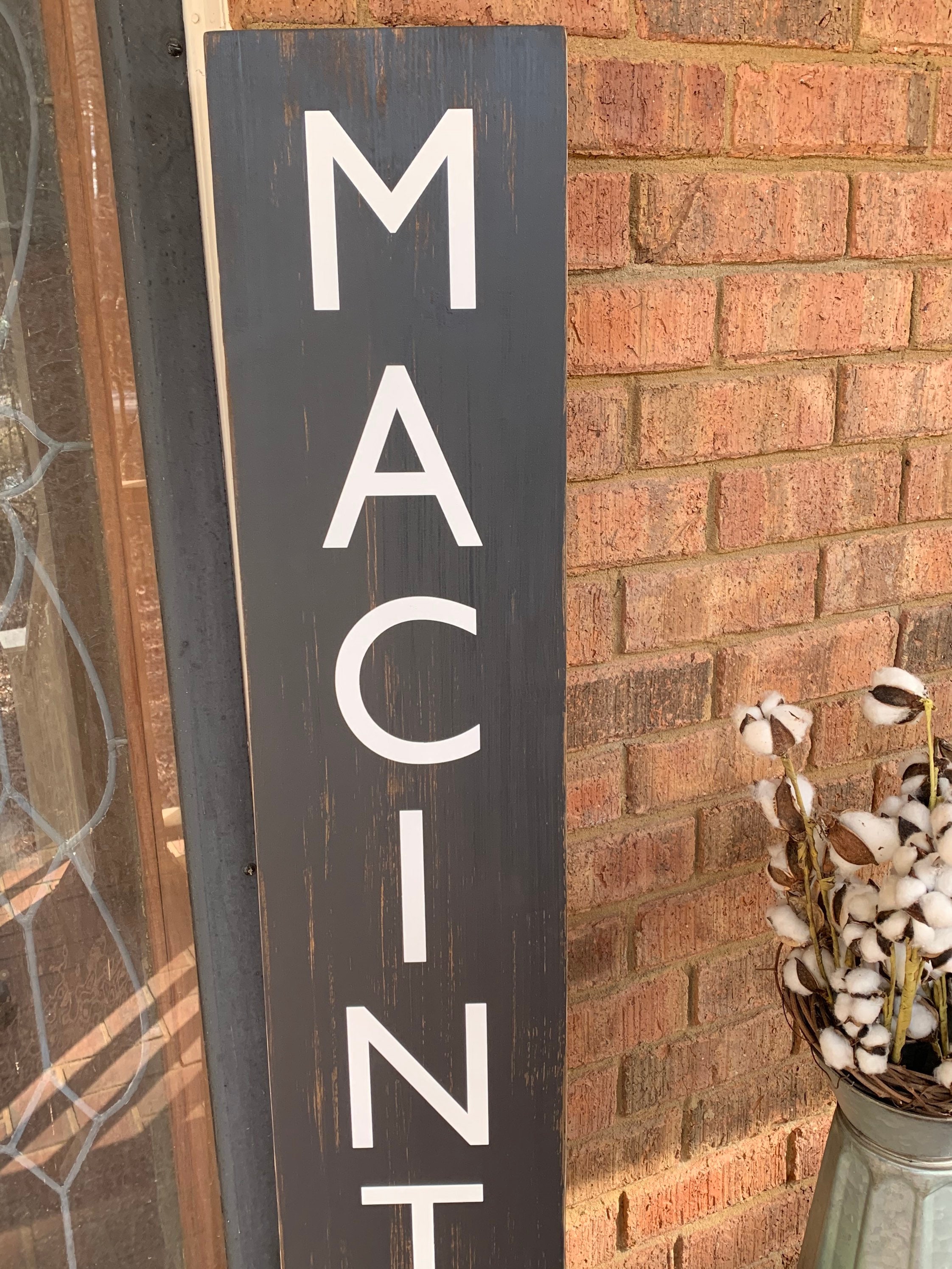 5' Custom Last Name Porch Sign Vertical Porch Sign Etsy