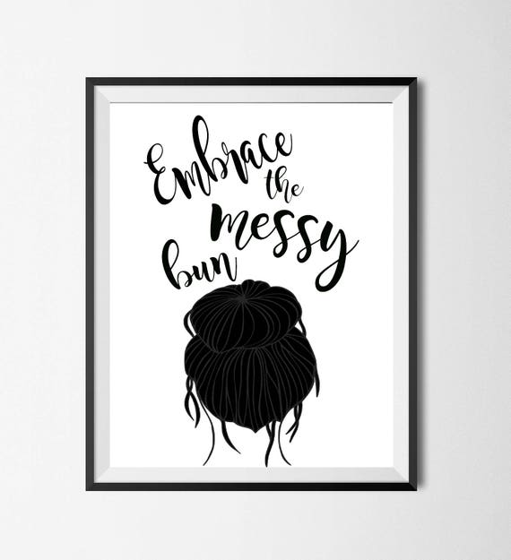 Messy Bun Print Etsy