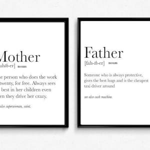 Mother/Father/Sister/Brother dictionary definition print