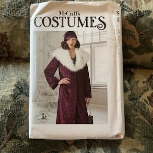 McCalls M8190 sewing pattern 1920s Era Coat 6-14 or 14-22 lined, detachable collar v-neck; Cloche Hat 3 sizes by Nancy Farris-Thee NEW UNCUT