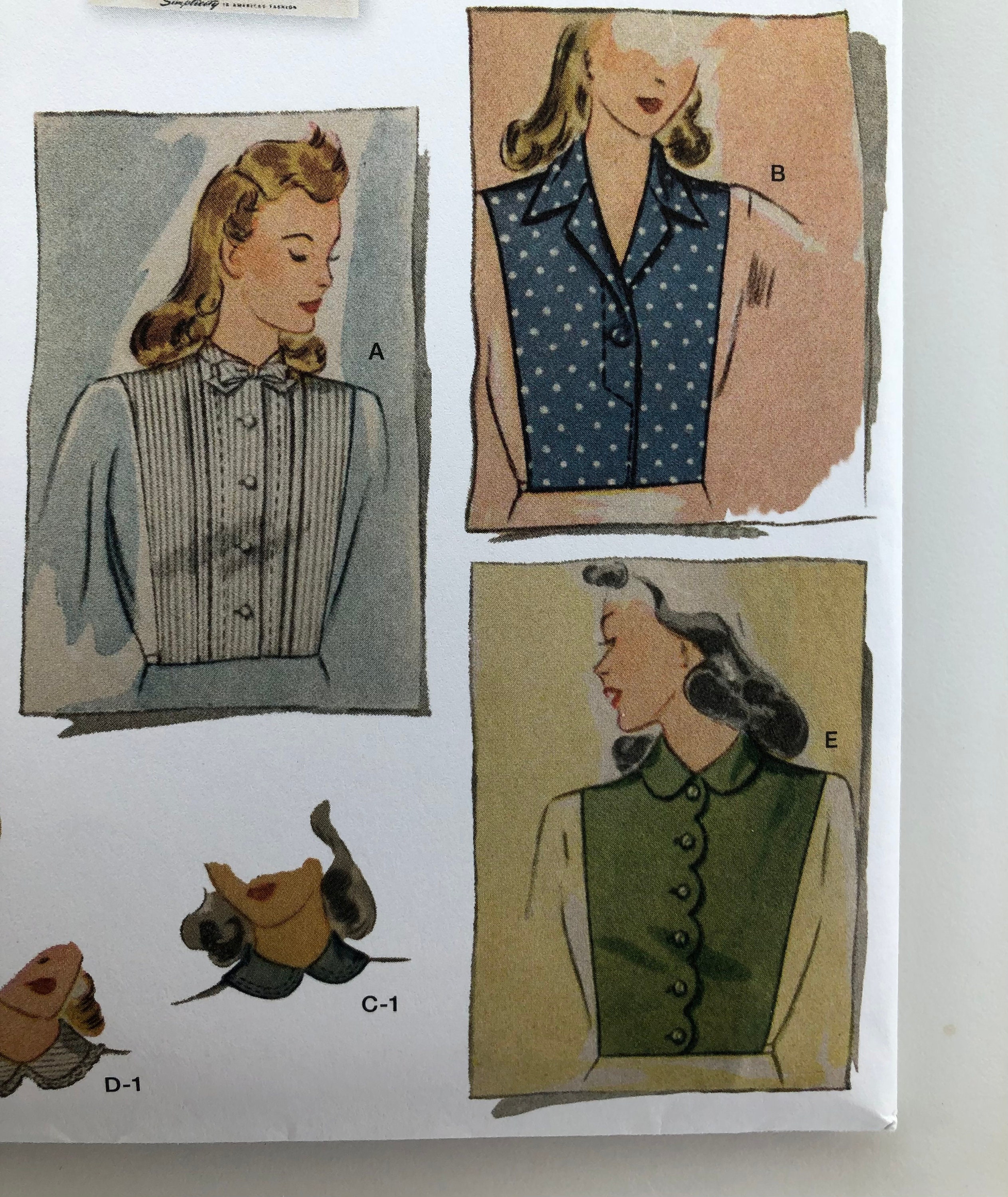 Simplicity S9448 Vintage 1940s Dickey Sewing Pattern (S-L) - Etsy