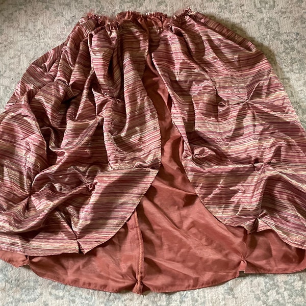 Needs waistband finished Silky Lightweight Renaissance Lined Drape Overskirt sewing project One Size Gold Red Sienna Destashed draped