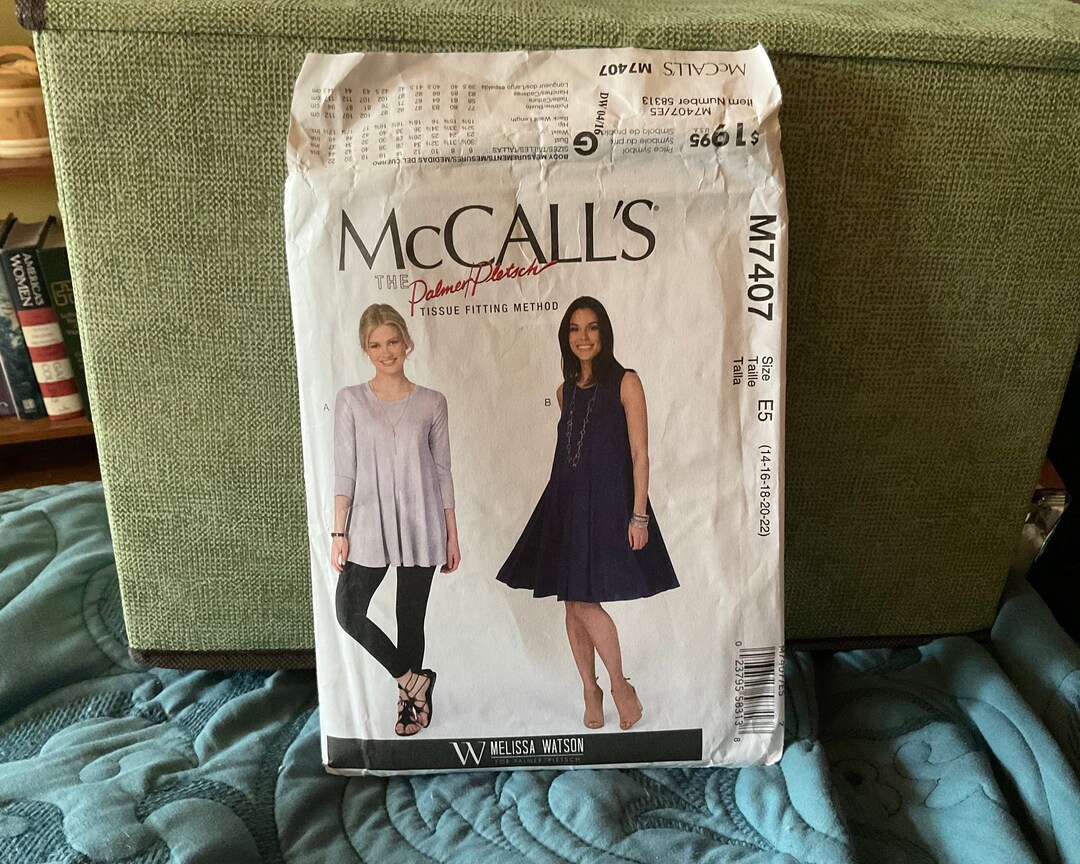 Mccalls M7407 Palmer/pletsch Tissue Fitting Method Sewing Pattern ...