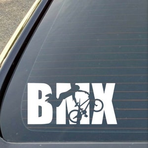 BMX bike decal, bike race, bmx racing, trail bike ride, decal sticker for laptop, car window, tumbler, water bottle