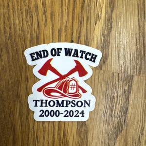 Fire badge memorial sticker, 2.5”wide police decal sticker for laptop, water bottle