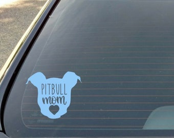 Pitbull Mom car window decal, dog decal, fur babies, laptop sticker, Dog Mom, boxer decal, bulldog decal dog decal, stocking stuffer