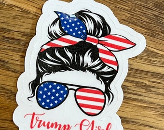 Trump girl car sticker 3" sticker decal, sticker for laptop or water bottle, maga, republican decal, republican sticker, uv resistent
