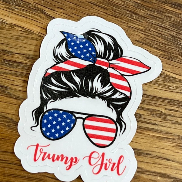 Trump girl car sticker 3" sticker decal, sticker for laptop or water bottle, maga, republican decal, republican sticker, uv resistent