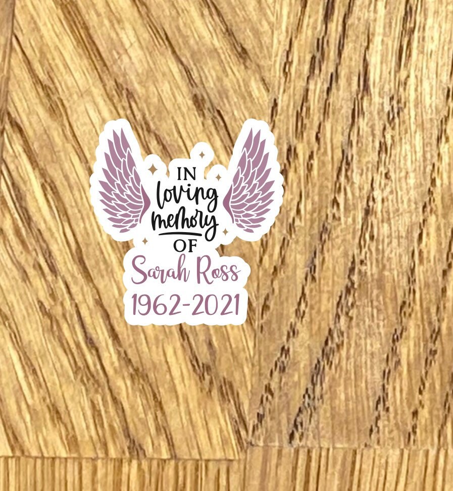 Memorial Ribbon Sticker Custom Memorial Vinyl Sticker: Laminated RIP Decal (2.5