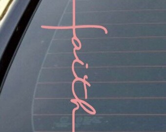 Faith cross Decal, laptop decal, tumbler decal, Christian decal, bible quotes, religious decal, Teacher Gift decal, cross decal
