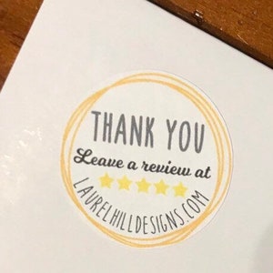 Thank You Stickers: Yellow Envelope Packaging Labels