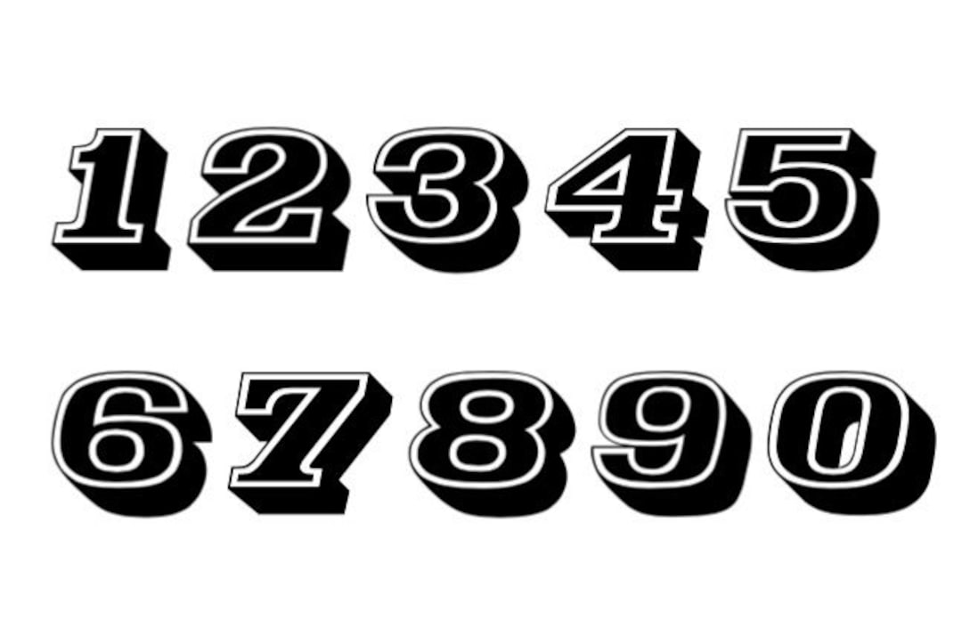 9 Tall Race Car Numbers, Legend, Bandolero, SK Modified, Truck Racing