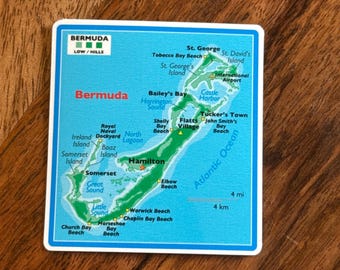Bermuda Vinyl Sticker: Water Bottle Laptop Decal