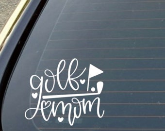 Golf mom vinyl decal sticker for car window, laptop, customization available, runner gift, golf team, golfer, stocking stuffer