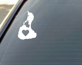 Block Island heart decal for car, tumbler, or laptop decal, stocking stuffer, Block Island souvenirs