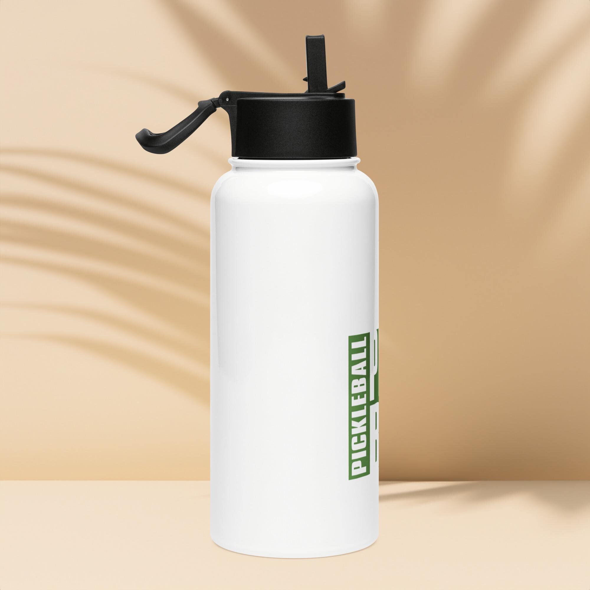 Pickleball Wasserflasche 900 Ml – Isolierte Edelstahl-Flasche Mit Strohhalmdeckel