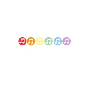 Music Note Planner Stickers: .5&quot; Round, 44 Matte Icons