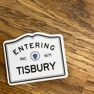 Tisbury Massachusetts Vinyl Sticker: Martha&#39;s Vineyard Laptop Decal