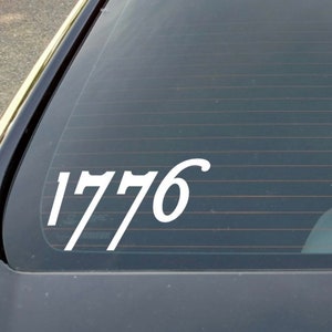 1776 Vinyl Decal Sticker 7"x4", decal for car, laptop, tumbler, water bottle, vinyl decal, window decal, 2a sticker, 2nd amendment decal