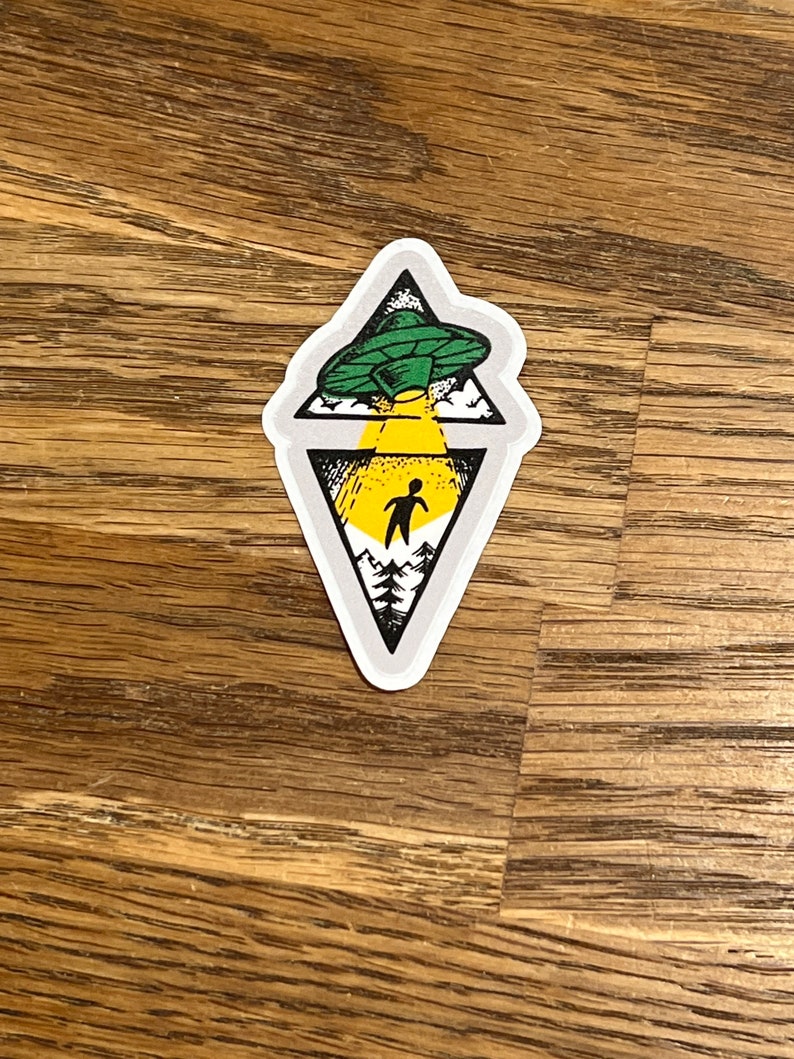 Alien Abduction Sticker: UFO Space Decal for Laptop or Water Bottle - Etsy