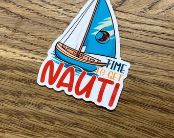 Nautical Sailing Sticker: Summertime Laminated Vinyl Decal