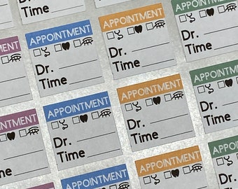 Appointment Planner Stickers, 1", 48 per sheet, work, Doctor stickers, Dr appointment stickers, dentist appointment, doctor appointment