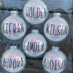 Eight pack ornaments FREE SHIPPING, white or silver, customization available, farmhouse style, rustic ornaments, custom ornaments image 8