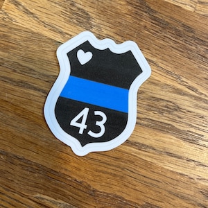 Police Badge memorial sticker, 2.5”, police decal sticker for laptop, car, water bottle