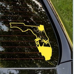 Florida state decal for car, tumbler, or laptop, palm tree decal,  sticker, florida native, florida girl, stocking stuffer