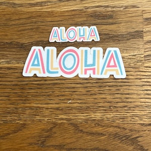 Aloha Hawaii decal, water resistant  sunset laptop vinyl laminated decal, 3” sticker, laptop sticker island, maui, water bottle