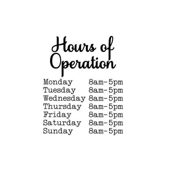 Hours of Operation Svg Etsy
