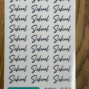 School planner Stickers, 1.25&quot;, 27/ sheet, 6.6x4.5&quot; sheet, sch-001