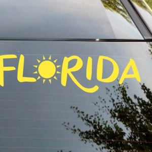Florida state decal for car, tumbler, or laptop, palm tree decal,  sticker, florida native, florida girl, stocking stuffer