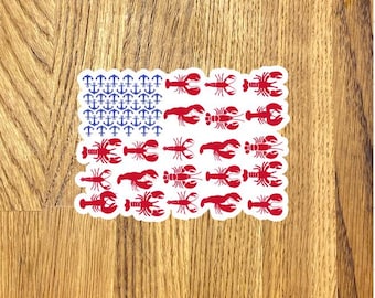 Lobster flag for New England Sticker: Maine Vinyl Decal