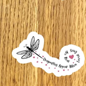 Dragonfly In loving of memory of memorial sticker, 2.5”wide police decal sticker for laptop, car, water bottle