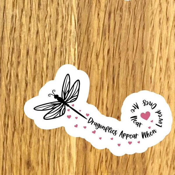 Dragonfly In loving of memory of memorial sticker, 2.5”wide police decal sticker for laptop, car, water bottle