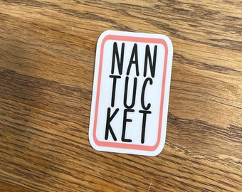 Nantucket Island 2.5” car sticker , water resistant  laptop vinyl laminated decal, ack sticker, Nantucket laptop, Nantucket water bottle