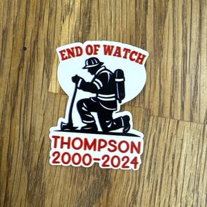 Fire badge memorial sticker, 2.5”wide police decal sticker for laptop, water bottle