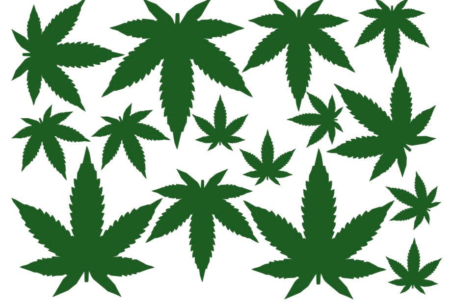 Children's Bedroom Boy Décor Decals, Stickers & Vinyl Art Marijuana Sticker Set